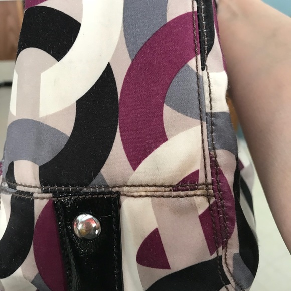 Coach sateen and leather handbag - Picture 8 of 8